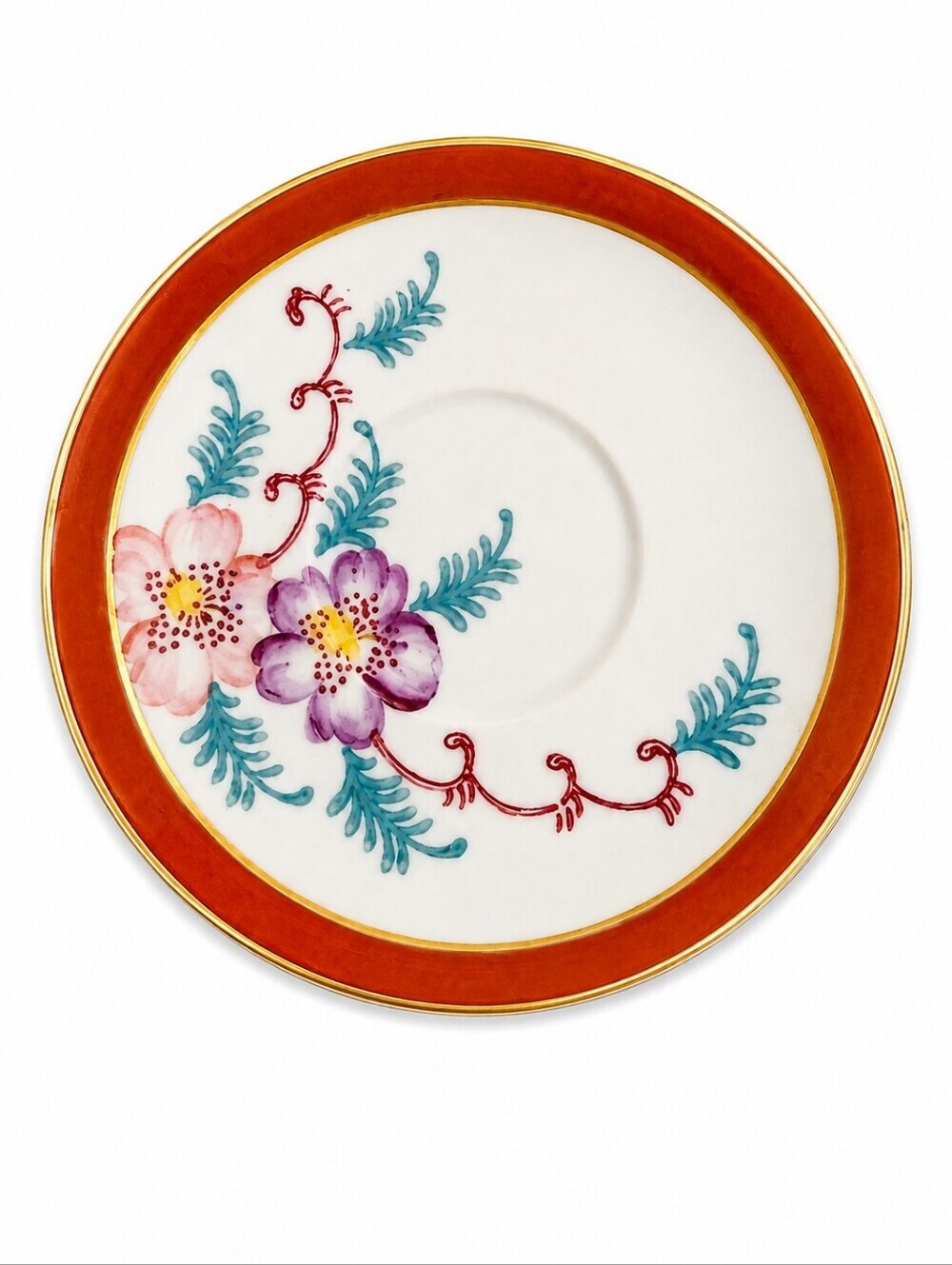 Vintage Early 19th Century Japanese Floral Porcelain Saucer Plate